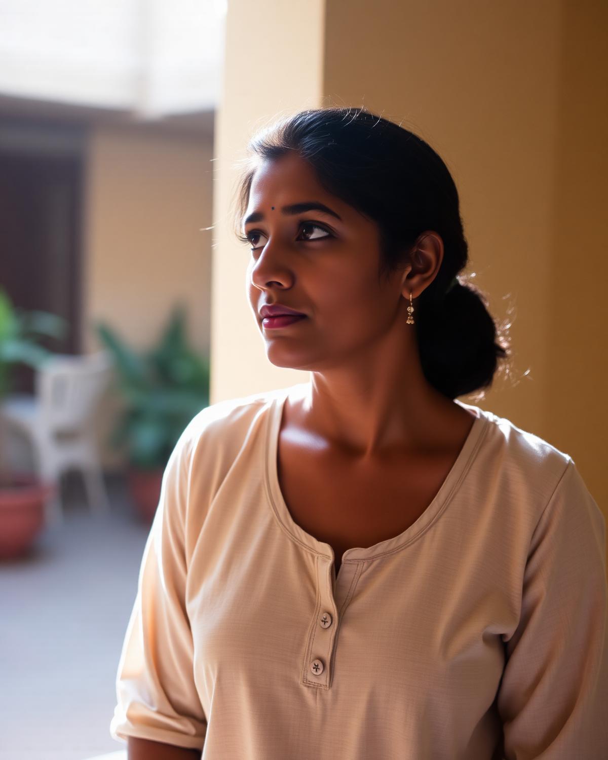 A Nivaan companion in a Bangalore courtyard